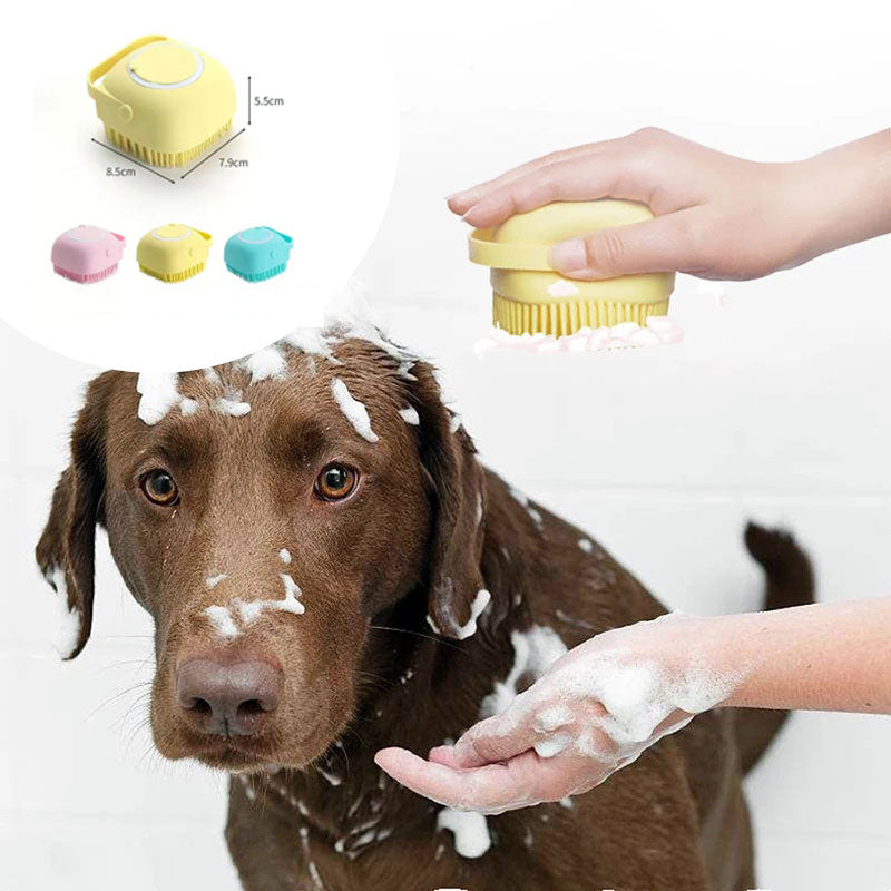 Escova de banho em silicone com dispensador de champô – foto 2