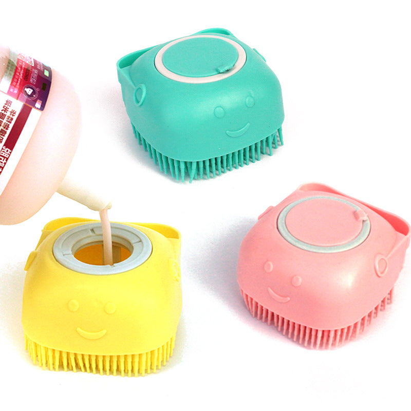 Escova de banho em silicone com dispensador de champô – foto 3